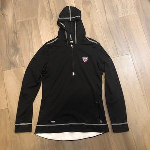 ALO Yoga USTA half zip hoodie quarter tennis black